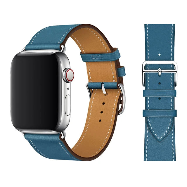 Genuine Leather Bracelet Strap For Apple Watch Band 45mm 49mm 41mm 44mm 42mm 40mm band iWatch Ultra/2 10 42/46mm 9 8 7 6 5 4 SE
